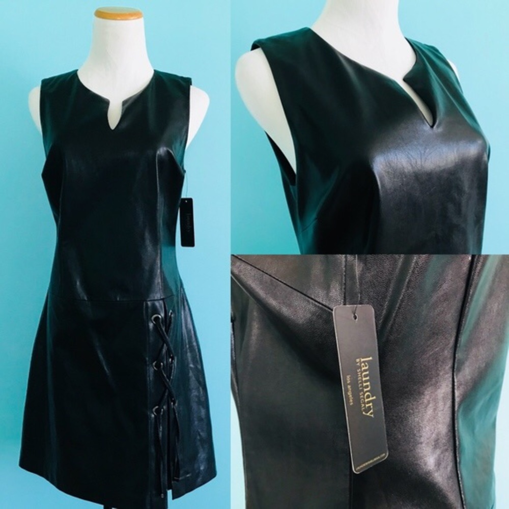 NWT Laundry Man made leather mini dress